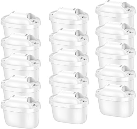 Lot de 15 cartouches de filtre à eau de rechange pour réservoir d'eau Brita Maxtra+, Brita Style, Mavea Elemaris XL