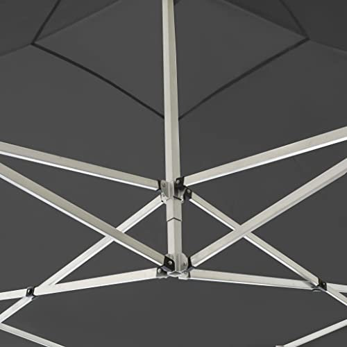 Homgoday Professioneller Faltpavillon aus Aluminium, Anthrazit, 2 x 2 m
