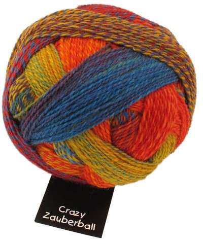 Schoppel Zauberball Crazy | Nachhaltige Sockenwolle mit Farbverlauf | Sockengarn zum Stricken oder Häkeln | bunte Strumpfwolle 100g (1702 Kleiner Fuchs)