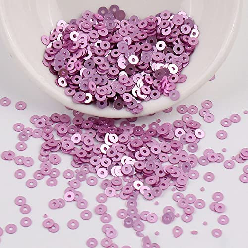 Blausky 4000 Stück Pailletten,Pailletten zum Basteln,Lose Pailletten,4 mm Glitzer Pailletten zum Nähen Aufkleben Auffädeln,Schillernde Spangles,Glitzer Set für DIY Kunsthandwerk Nageldesign,Violett