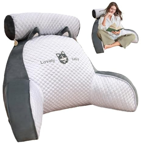 Rückenkissen Zum Sitzen Im Bett, Lesekissen Für Bett Und Sofa Mit Armlehnen Abnehmbarer Nackenstütze, Rückenkissen Bett, Rückenkissen Sofa, Lesekissen Für Bett, Zum Sitzen Im Bett, Lesen, Fernsehen