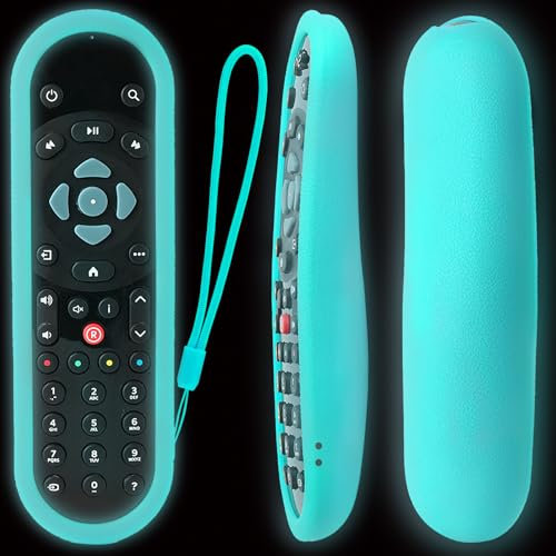 Cover luminosa per telecomando vocale originale SKY Q, antiurto, antiscivolo, con cordino (blu acceso)