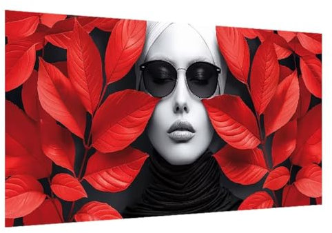 DIY 5D Diamond Painting Frau, Diamant Painting Bilder GläSer, Diamond Painting Erwachsene Viereckige Steine Crystal Art Paintings für Zimmer Deko Wand Aesthetic, Frauen für Geschenk 35x85cm W-1763