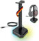 SCHWAIGER GS100 Headset-Halterung Ständer Headsetständer Universal Gaming Kopfhörer-Ständer Kopfhörer-Halterung RGB Beleuchtung USB-A Gamingzubehör