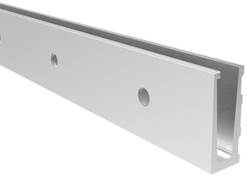 Sellon24® Ganzglasgeländer Profil U vorgesetzte Wandmontage Aluminium seitlich Schiene Balkon Terrasse Seitenverankerung Geländer eloxiert Wange 12-21,52 mm ALU (Profil U ELOX vorgesetzt - 250 cm)