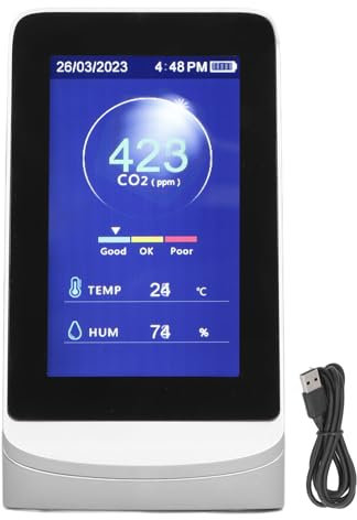 CO2 Air Quality Monitor Wifi 3 en 1 Prueba de aire de temperatura de humedad de dióxido de carbono