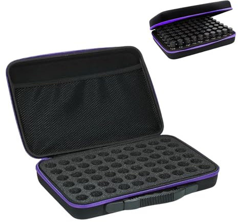 BITUSIC 60 Bottle Essential Oil Storage Organizer Carrying Case for 5ml 10ml 15ml Bottles Portable Essential Oil Holder Organizer Compact Design 12.6 x 8.86 x 3.54 Inches Ideal for Travel