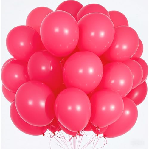 Luftballons Rosa,100 Stück 12 Zoll Rosa Ballons für Pink Thema Mädchen Hochzeit Geburtstag Party Baby Shower Deko
