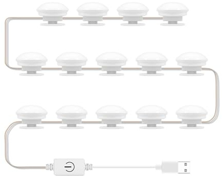 CHICIRIS LED - -up Leuchten Eitelkeitsspiegel Glühbirnenkit mit Unendlichem Dimmen, DREI Farbtemperaturen, Schminktisch, Badezimmer, Schlafzimmer (14 Lampen)