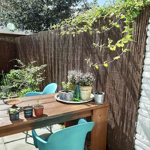 DE-COmmerce natürliche Weidenmatte TANA (HxB) 200 x 300 cm Rollzaun, Weidenzaun, Sichtschutz, Gartenzaun, Sichtschutzzaun für Garten, Terrasse und Balkon