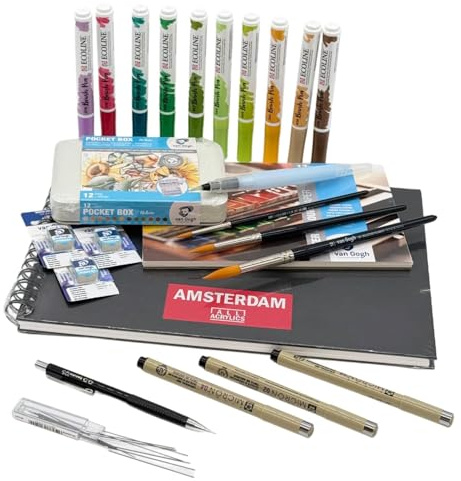 Nature Journaling Set hochwertig Van Gogh Aquarellfarben für Naturtagebuch