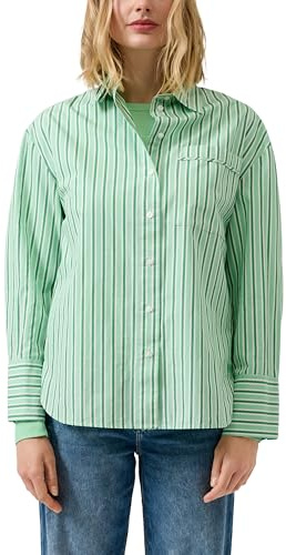 s.Oliver Gestreifte Popeline-Bluse im Relaxed Fit mit Hemdkragen