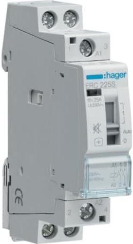 Hager Contactor silencioso manual, 25A, 2NA, 230V ERC225S