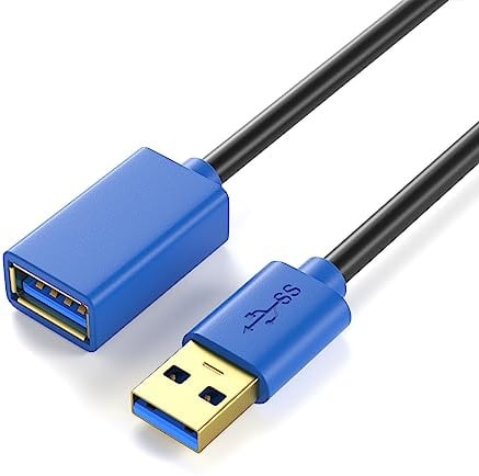 JAMEGA - 2m USB 3.0 Verlängerung USB-A Buchse auf A Stecker High Speed Datenübertragung 5Gbps USB Verlängerungskabel mit Vergoldeten Kontakte für Kartenlesegerät, Tastatur, Drucker, Scanner, Kamera