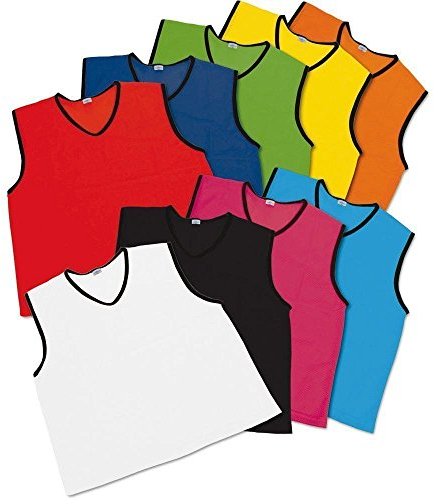 10 Stück x Fußball Net Ball Rugby Hockey Cricket Mesh Training Sports Lätzchen Junior Größen, gelb