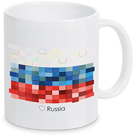 artboxONE Tasse Russia Flag von GREENGREENDREAMS - Kaffeetasse Reise