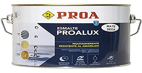 Proa. PROALUX Esmalte al agua PROA Mate, Blanco. 2,5 L