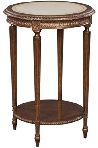 Casa Padrino Luxus Barock Beistelltisch Braun/Weiß Ø 47 x H. 70 cm - Barock Wohnzimmermöbel