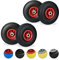 Relaxdays Roue de Diable, 4X Roue de brouette Caoutchouc, 3.00-4, 260 x 85 mm, pour axe de 20 mm, Noir-Rouge