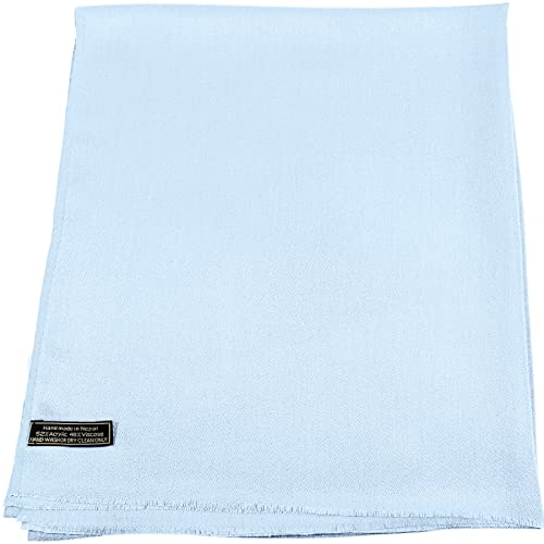 CJ Apparel Babyblau Normallack Design Nepalesischer Fransenschal Zweite Wahl Schal Stola Wrap Pashmina NEU