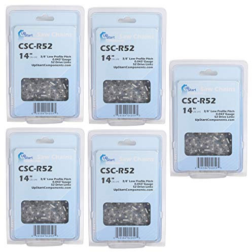 UpStart Components 5-Pack 14-Inch Chainsaw Chain Replacement for Makita XCU03 - (14, 3/8.043, 52 Drive Links)