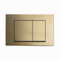 Wall Mount Dual Flush Actuator Plate with Square Push Buttons in Brushed Brass