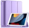 Vobafe Hülle Kompatibel mit iPad 9 8 7 Generation(10.2 Zoll, Model 2021/2020/2019,9./8./7.), Weiche TPU Rückseite Abdeckung Klappständer Schutzhülle mit Stifthalter, Auto Schlafen/Wachen Lavendel