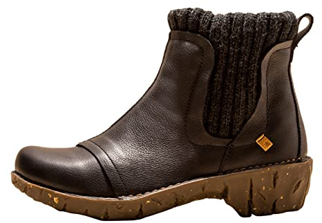 El Naturalista Damen Chelsea Boots Yggdrasil, Frauen Stiefeletten,Wechselfußbett,Warmfutter,halbstiefel,Kurzstiefel,Black,39 EU / 6 UK