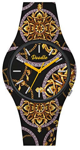 Doodle Watch Quarz Armbanduhr Tattoouhr mit Silikonband 39 MM DO39015