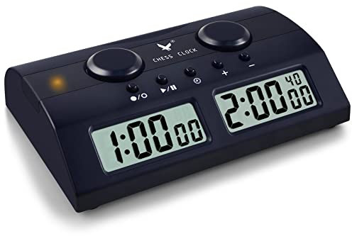 LEAP Chess Clock Professional Chess Timer with Indicator Light and Alarm Clock Features Great for Chess, I-GO, Chinese Chess, Scrabble and Other Board Games(PQ9902C)
