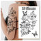 LEADTEAM 10 Blätter Temporäre Tattoos, Fake Tattoos 3D Rose Tattoo Schmetterling Tattoo Klebe Tattoo, Wasserdicht Arm Tattoo Klebetattoos Tattoos Erwachsene Tatoos Aufkleben Damen Fake Tattoos Frauen
