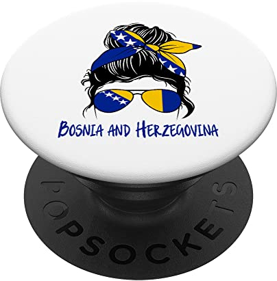 Bosnisches Mädchen Bosniaken Mädchen Bosnien und Herzegowina Frau Flagge PopSockets Klebender PopGrip