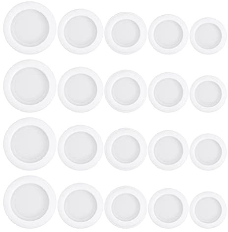 Toyvian Sparschwein Stopper Gummi 20 Stück Bodenstopfen für Spardose Gipspuppe Ersatz Verschluss Münzbankstopper Weiß Rund Wiederverwendbar für Zuhause und Basteln