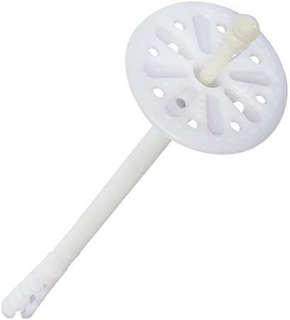 100 Stk. Dämmstoffdübel Dübel ∅ 8 mm Tellerdübel Schlagdübel Kunststoffnagel glasfaserverstärkt (∅ 8 x 195 mm), Weiss