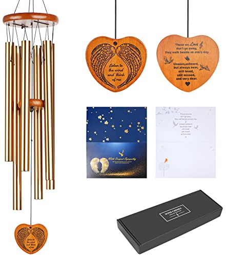 Windspiel für draußen, 76.2 cm, groß, tiefer Ton, Trauer-Windspiel, Vater, bedeutungsvolles Trauer/Gedenk/Trauergeschenk in Erinnerung an einen geliebten Menschen