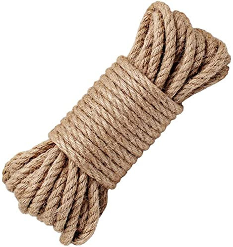 Cuerda de Yute para jardín, Cuerda Gruesa para Manualidades, Embalaje, decoración, Paquete de jardín (10 mm-10 m)… (10mm-10M)