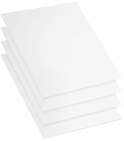 YOUNTHYE 4 láminas acrílicas de 3 mm, tableros de plástico blanco, tablero acrílico grande A3 moldeable para manualidades, pintura, decoración del hogar (420 x 297 mm)