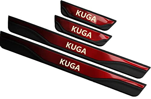EAGLEG Auto Edelstahl Einstiegsleisten Für Fo-rd Kuga 2013-2019 Tuning Zubehör 4 STÜCKE Auto Scuff Plate Türschwelle Sill Aufkleber,Red