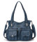 KL928 Tasche Damen Handtasche Umhängetaschen Damenhandtasche Schultertasche Lederhandtasche elegante Taschen hand taschen Henkeltaschen für frauen mit vielen fächern(New Gray Blue)