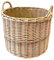 Arthur Cameron - Deluxe Circular Wicker Log Basket with Handles & Lining - Wicker Basket, Wicker Storage Basket, Round Log Basket, Large Log Basket, Round Wicker Basket (Small, Natural)