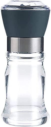 TONZN Moulin à Piment Moulin à sel Transparent au sésame avec Couvercle Gris pour la Cuisine Moulin à sel Moulins à sel et à Poivre