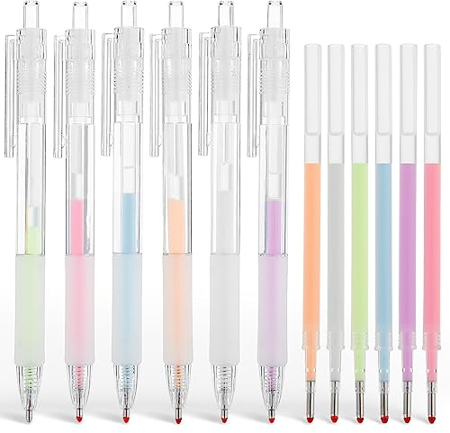 Cobee Kugelschreiber Klebestifte,6 Stück Einziehbare Klebestifte mit Ersatzminen Auftragen von Kleber wie beim Schreiben schnell trocknender für handgemachtes Basteln Scrapbooking Kartenherstellung