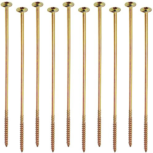 AERZETIX - C67505 - Satz von 10 Holzschrauben Ø6x260mm mit breitem, gewölbtem kopf - mit sternabdruck Т30 - aus verzinktem stahl - schreinerei, sperrholz, spanplatten, melaminplatten