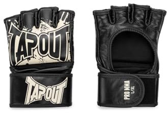 Tapout MMA Pro Fight Handschuhe aus Leder (1 Paar) PRO MMA, Black/Ecru, M, 960005