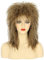karlery Damen Männer Lange Lockige Hellbraun Perücke 70er 80er Jahre Rocker Vokuhila Kostüm Halloween Cosplay Party Perücke