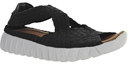 Bernie Mev Frauen Zip Blossom Slip-On Schuhe (Black, EU Schuhgrößensystem, Erwachsene, Damen, Numerisch, M, 38)