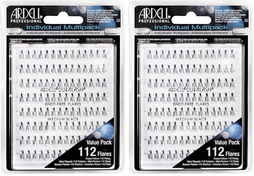 Ardell Ciglia Multipack Knot-Free Individuals Medium, Nero - 1 paio (Confezione da 2)