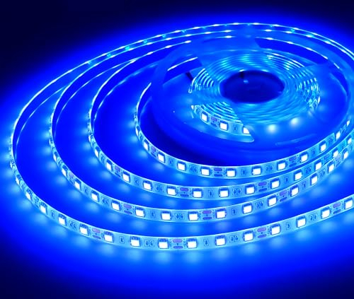iNextStation 12V LED Strip Blau 5M, LED Streifen SMD 5050 300 LEDs IP65 Wasserdicht Flexible Selbstklebend LED Lichtband Leiste für Innen Heim Party Küche Deko, Kein Netzteil