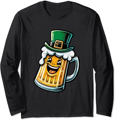 Chope à bière amusante pour la Saint-Patrick Manche Longue