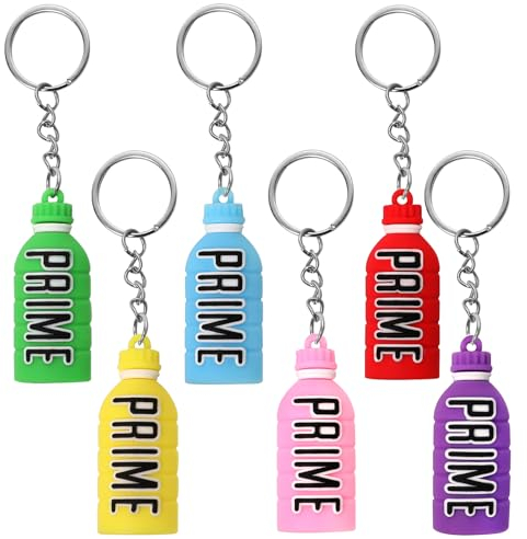 XiangSKY Prime Keychain Bottle 6 Pack Keyring Drink Bottle Keychain for Bags, Wingmirrors, Keysets and More for Men and Women, Ideal for Gift